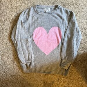 POPSUGAR Gray Sweater with Pink Heart